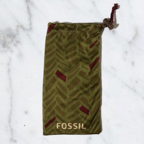 Fossil Green & Red Fabric Glasses/Sunglasses Pouch - Picture 1 of 5